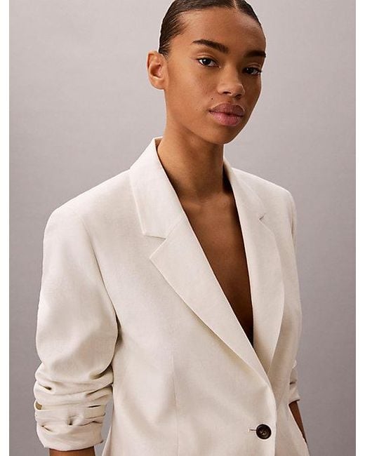 Calvin Klein Natural Linen Blend Blazer