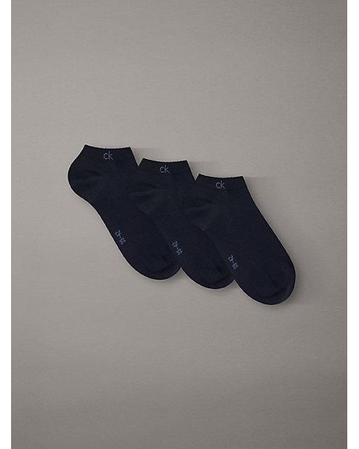 Calvin Klein Blue 3 Pack Soft Cotton Stretch Ankle Socks for men