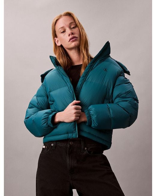 Calvin Klein Blue Short Down Puffer Jacket