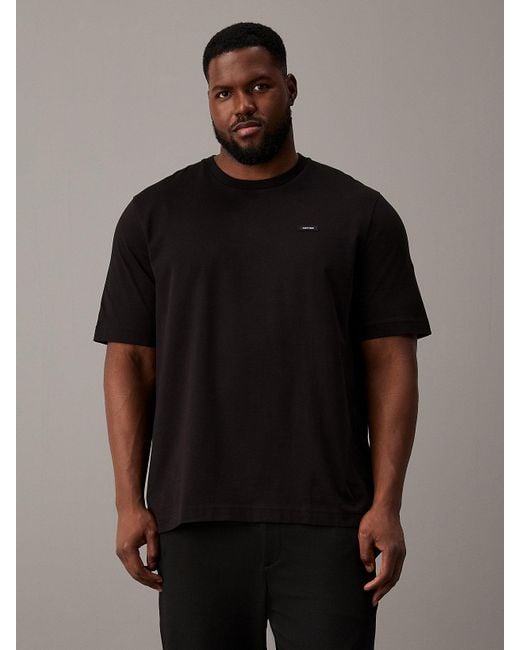 T-shirt grande taille Comfort Cotton Calvin Klein pour homme en coloris Black