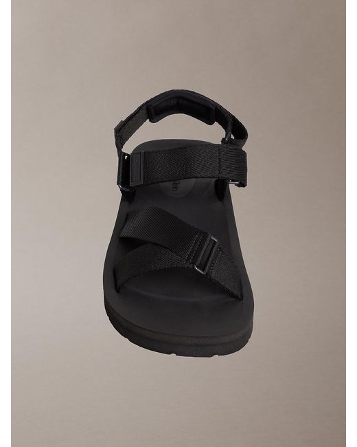 Calvin Klein Black Adjustable Webbing Sandals for men