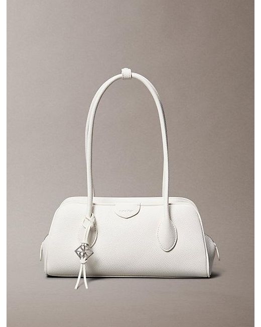 Calvin Klein Natural Emblem Logo Pebble Shoulder Bag