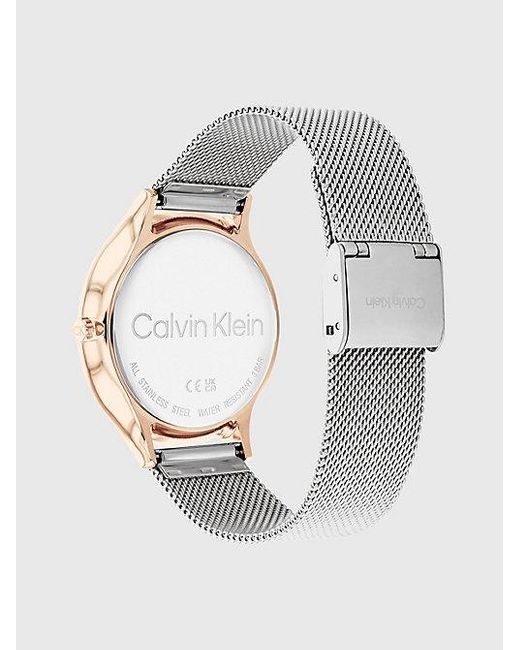 Calvin Klein White Crystal Bezel Bracelet Watch