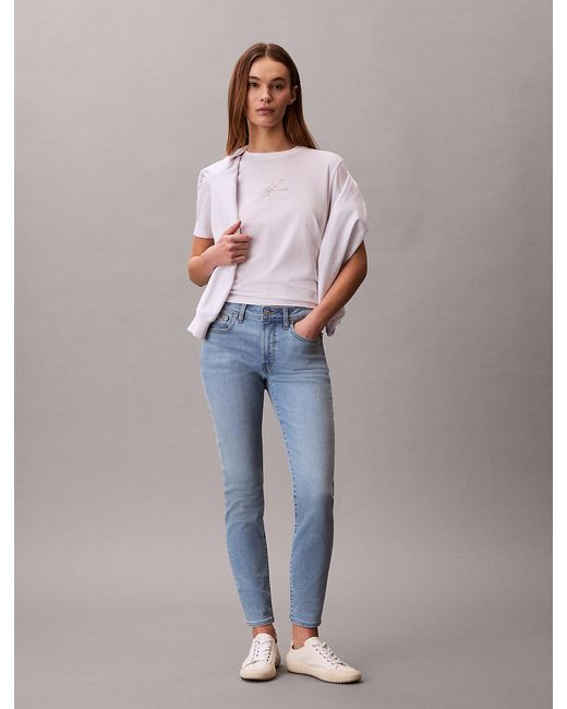 Calvin Klein Blue Mid Rise Skinny Jeans