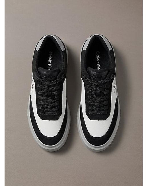 Calvin Klein Metallic Suede And Leather Signature Trainers