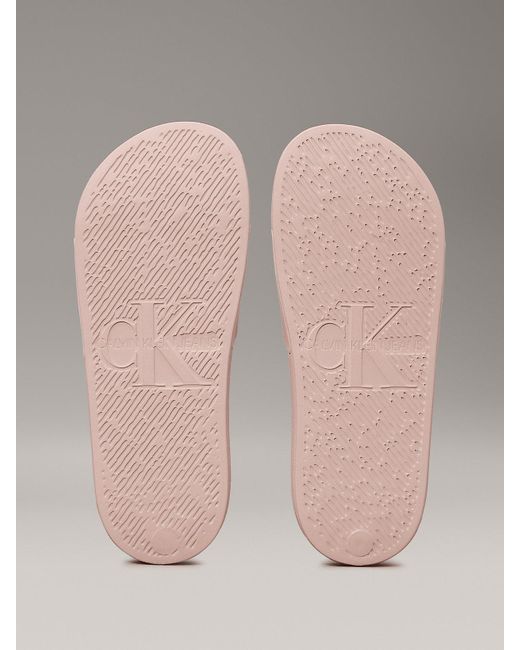 Calvin Klein Pink Logo Sliders
