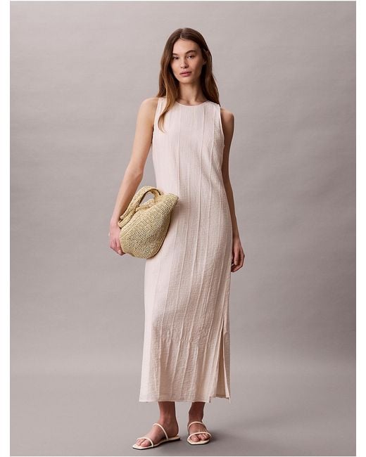 calvin klein dresses maxi Pleated Texture Slip Dress offers a chic look thats perfect for all Village by the Ocean Framed