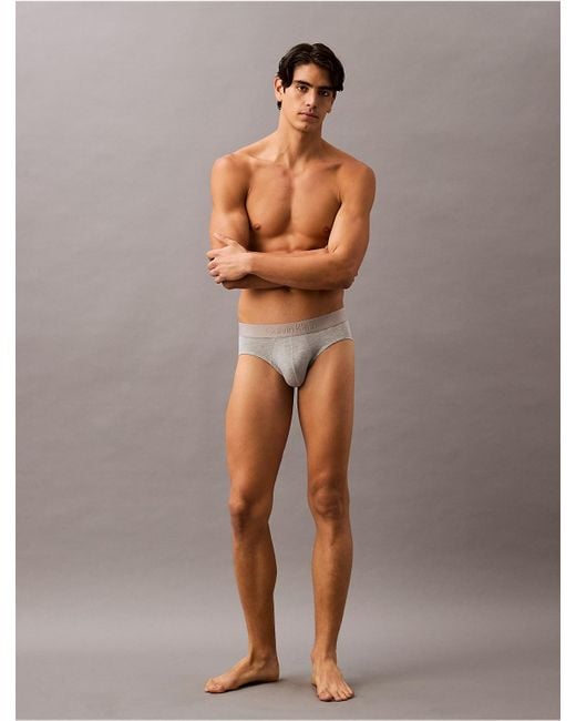 Calvin Klein Gray Ultra Soft Modal Hip Brief for men