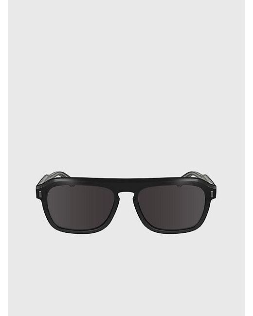 Calvin Klein Aangepaste Rechthoekige Zonnebril Ck24504s in het Black voor heren