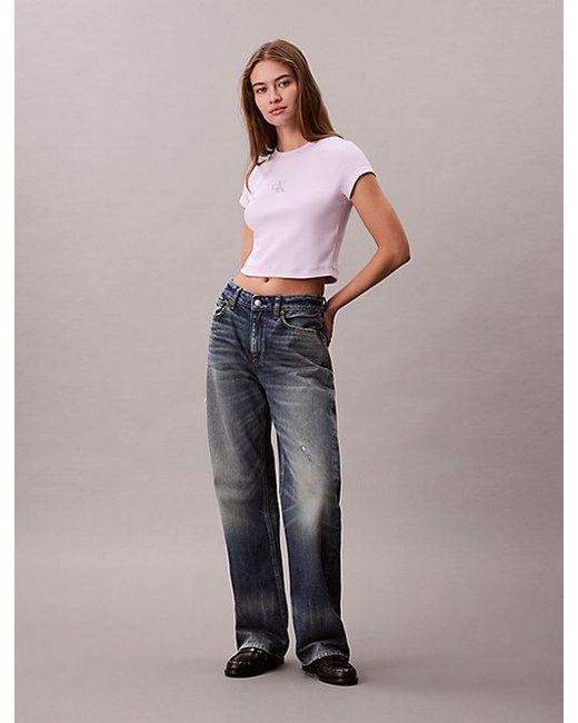 Calvin Klein Purple Monologo Baby Tee
