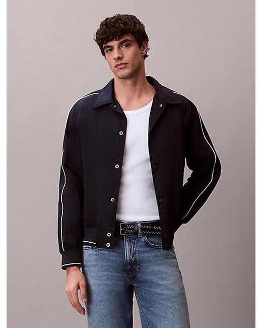 Calvin Klein Blue Jeans Sporty Nylon Bomber Jacket for men