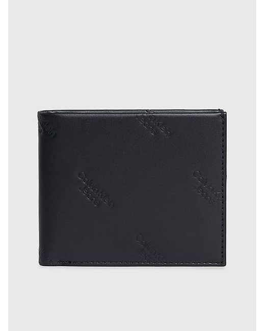 Cartera de piel con compartimento para billetes y monedero y RFID con logo Calvin Klein de hombre de color Black