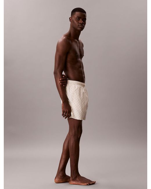 Calvin Klein Brown Solid Swim Shorts for men