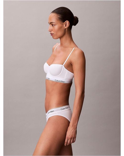 Calvin Klein White Icon Cotton Modal Ultralight Lightly Lined Balconette Bra