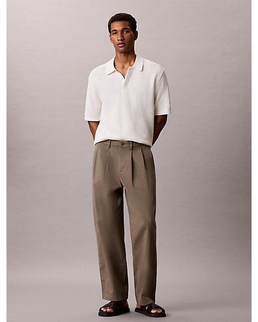 Calvin Klein Natural Jeans Comfort Cotton Relaxed Chino Trousers for men