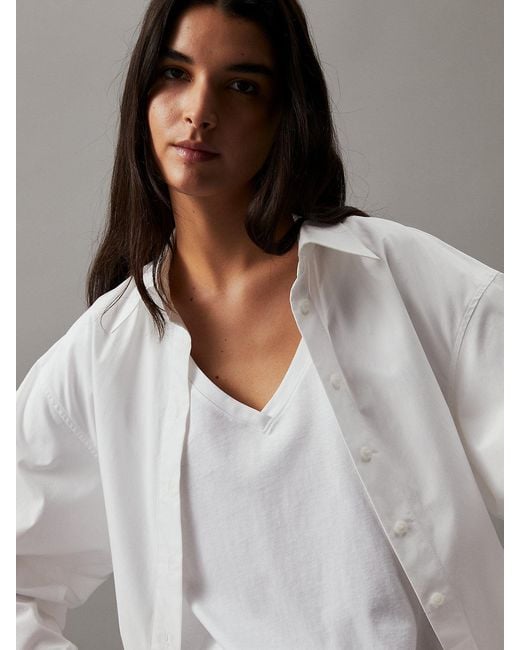 Calvin Klein Gray V-Neck T-Shirt