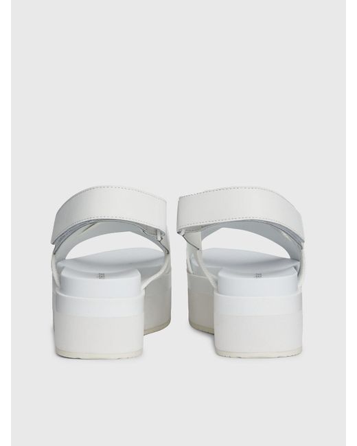 Calvin Klein White Platform Sandals