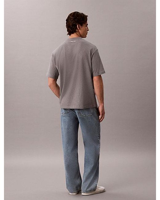 Calvin Klein Gray Jeans Relaxed Arched Logo T-Shirt for men