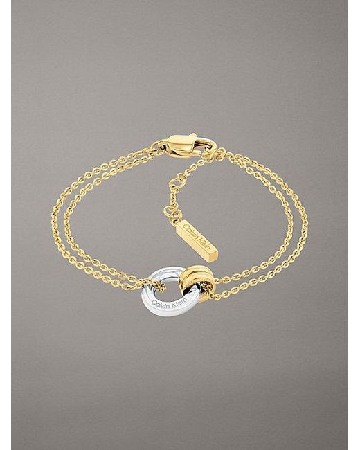 Calvin Klein Multicolor Zweifarbiges Armband Mit Doppelter Kette