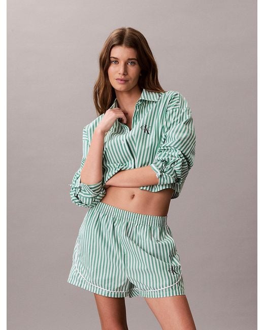Calvin Klein Green Pyjama Shorts