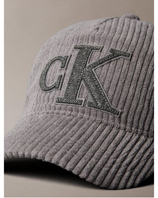 Calvin Klein Gray Monogram Felt Cap for men