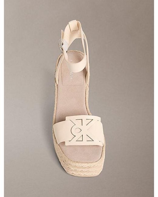Calvin Klein Natural Elisabeth Espadrille Wedge Sandals