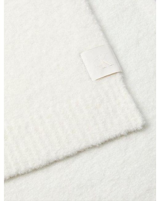 Calvin Klein Multicolor Soft Boucle Signature Logo Scarf for men