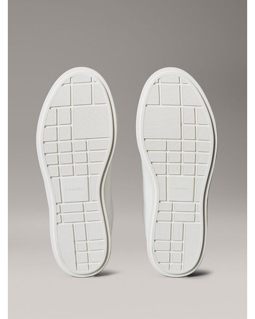 Baskets En Cuir À Motif Logo Emblème Calvin Klein en coloris Metallic