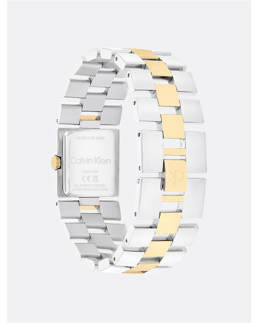 Calvin Klein White Grid Link Bracelet Watch for men
