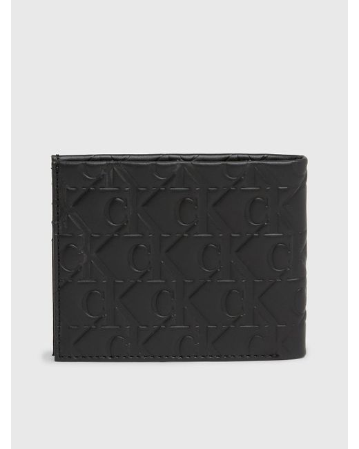 Calvin Klein Black Leather Rfid Slimfold Wallet for men