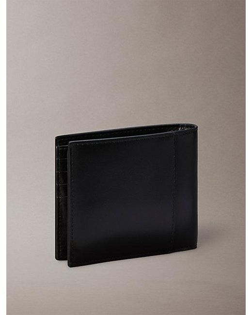 Calvin Klein Black Leather Wallet And Key Fob Gift Set for men