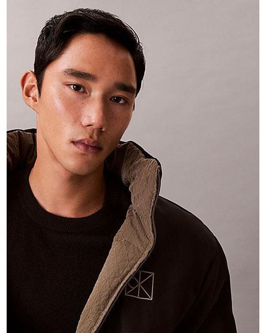 Calvin Klein Omkeerbaar Pufferjack Met All-Over Embleem Logo in het Multicolor voor heren