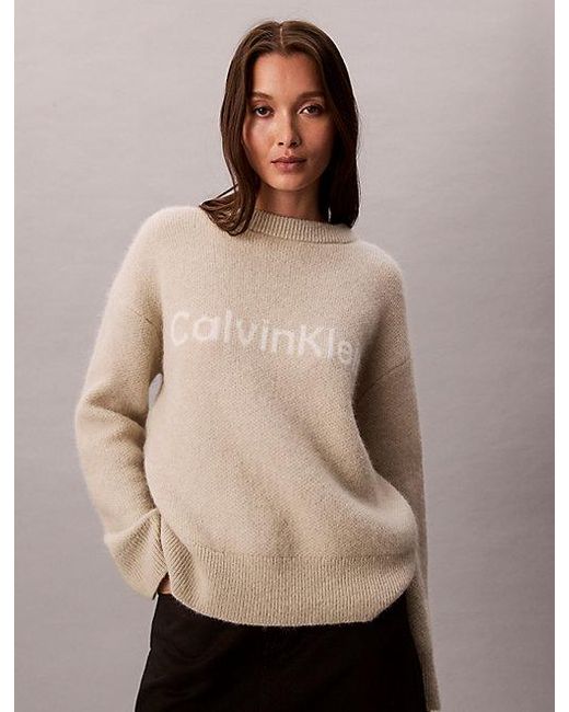 Calvin Klein Natural Alpaca Blend Logo Jumper