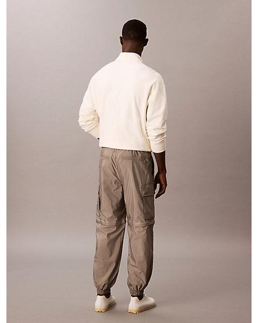 Calvin Klein Nylon Cargo-Afritsbroek in het Natural voor heren