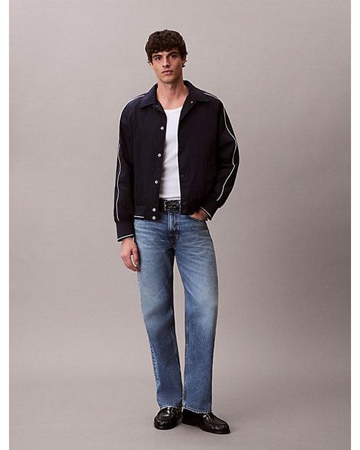 Calvin Klein Blue Jeans Sporty Nylon Bomber Jacket for men