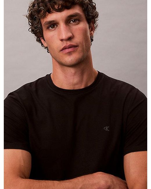 Calvin Klein Black Slim Liquid Touch Cotton T-Shirt for men