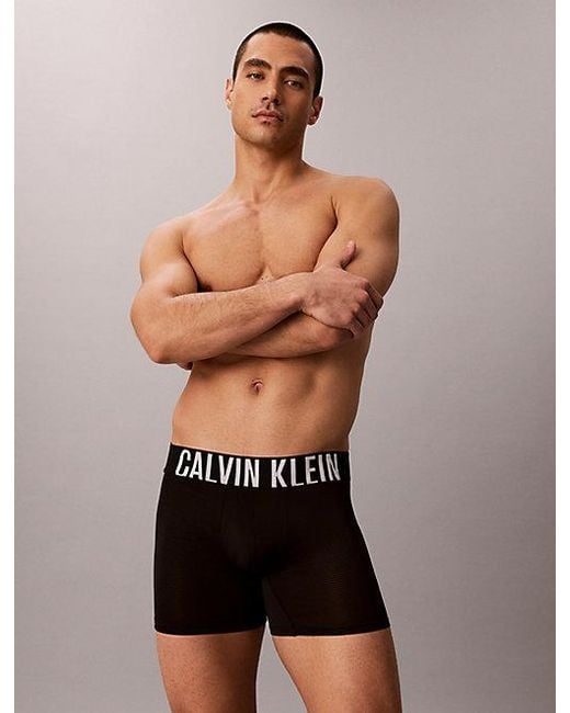 Calvin Klein Black 3 Pack Boxer Briefs Intense Power Air for men