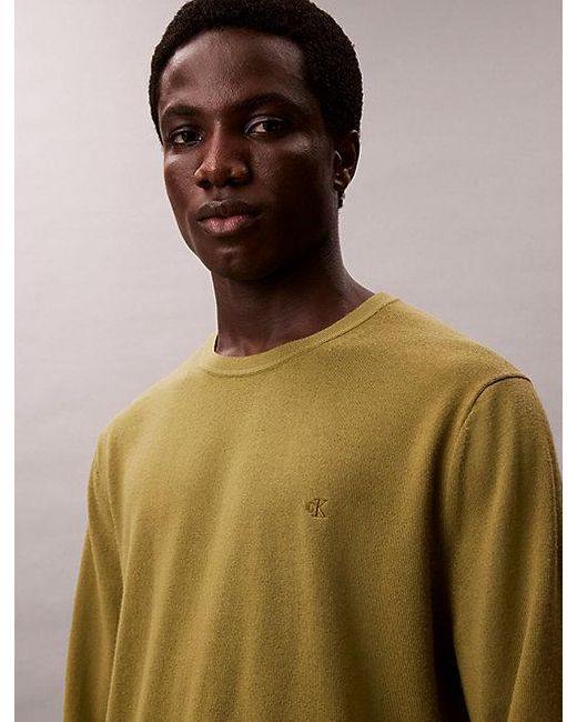 Calvin Klein Klassieke Merinowollen Trui in het Multicolor voor heren