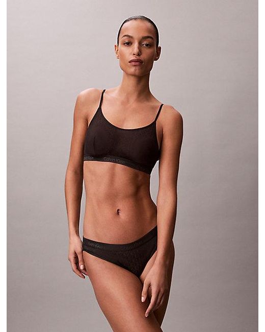Calvin Klein Black Bralette Icon Cotton Modal