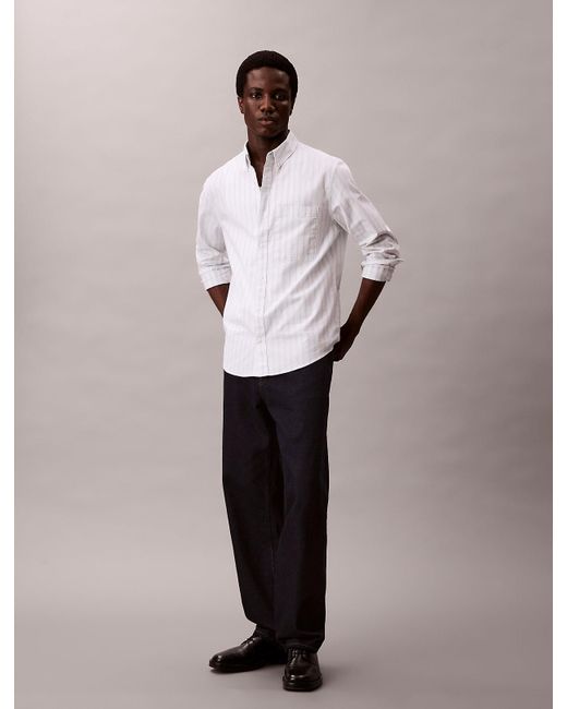 Camicia Button-Down Classica di Calvin Klein in White da Uomo