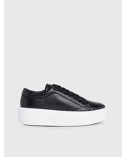 Zapatillas de plataforma de piel Calvin Klein de color Black