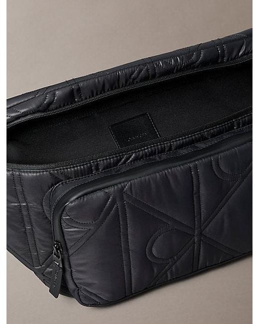 Calvin Klein Gray Puffer Monogram Logo Sling Bag for men