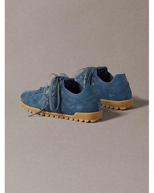 Calvin Klein Blue Suede Organza Runner Trainers