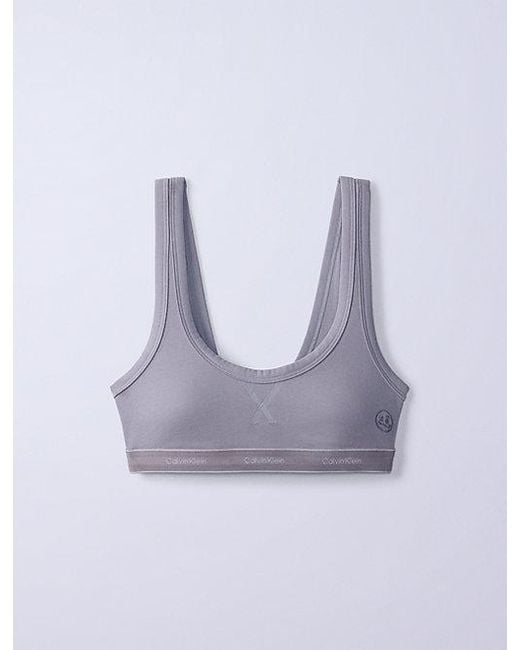 Calvin Klein Blue Jung Kook For Lightly Lined Bralette Heritage Cotton