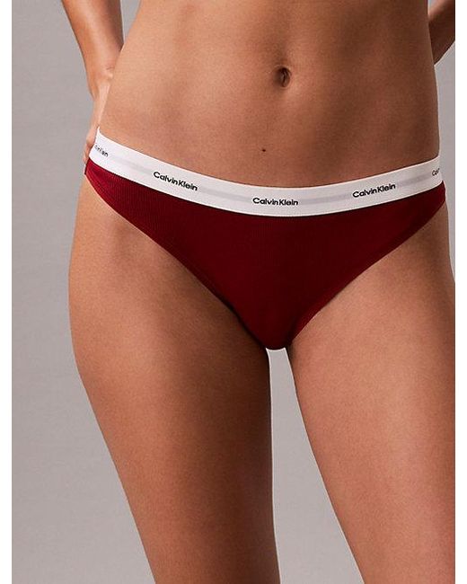 Calvin Klein Brown Bikini Briefs Cotton Stretch Rib