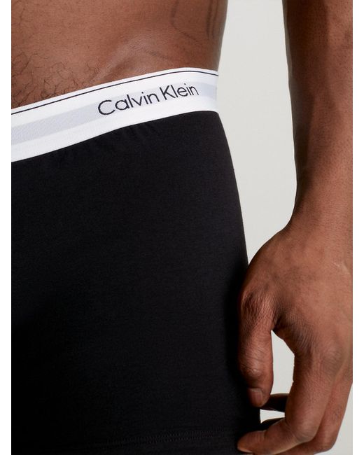 Calvin Klein Green Plus Size 3 Pack Trunks - Modern Cotton for men