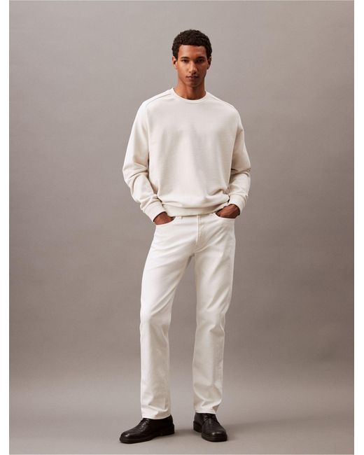 Calvin Klein Gray Luxe Terry Crewneck Sweatshirt for men