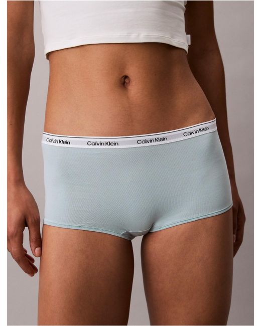 Calvin Klein White Modern Logo Boyshort
