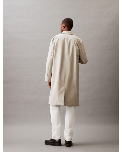 Calvin Klein Gray Classic Trench Coat for men