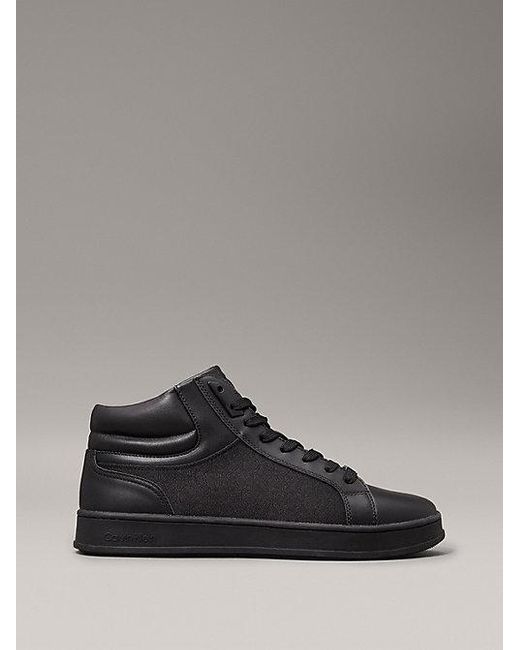 Calvin Klein High Top Logo-Sneakers Aus Leder in Gray für Herren